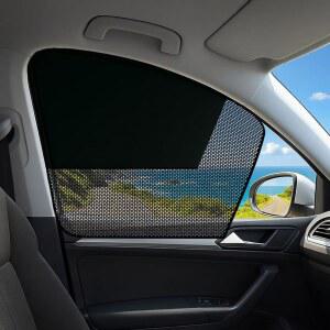 EZTIME 자동차 창문 가리개, 2팩 마그네틱 하프 암막 및 반 시스루 자동차 햇빛 가리개 사이드 윈도우, 전면 창문 쉐이드 블록 열 UV 광선 눈부심 운전자 승객용