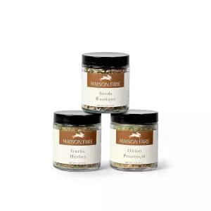 장인 빵 조미료 믹스 3종 세트 - 마늘 허브와 블랙 씨앗 블렌드 구운 양파와 레몬 반죽 딥 드레싱 스프레드