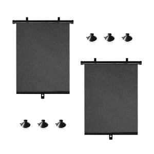 GolTHd 범용 자동차 사이드 윈도우 햇빛 가리개, 흡착 컵이 있는 롤러 자동차 사이드 윈도우 햇빛 가리개, 세단 트럭 SUV 해치백 지프용, 햇빛 눈부심 자외선 차단 (40.6cm x 45.7cm(16 x 18인치))