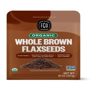 FGO 갈은 갈색 아마씨 밀 1파운드 / 16온스 콜드 밀드 파우더 재봉 가능한 파우치 베이킹 및 스무디용 미국