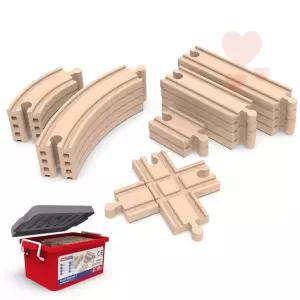 [미카포트] 20피스 트랙확장 나무기찻길 자석기차