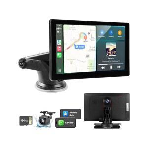 에코요카 9인치 무선 카플레이 화면 자동차 안드로이드 오토 모니터 디스플레이 카플레이어 리시버 4K 대시캠 IPS 터치스크린 1080p 백업