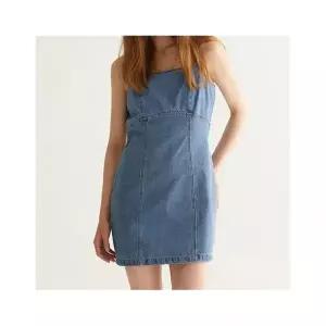 후아유 오프숄더 데님 원피스 (WHWJD2598F-T) 653425