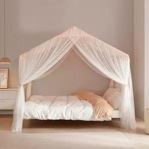 공주침대 여아 침대캐노피 침대커튼 궁전 사각 지붕 모기장 장식 가림막