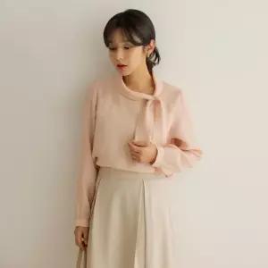 [66-110] 더메 클래식 스카프 타이 블라우스