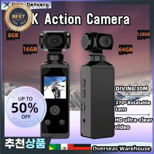 4K 포켓 카메라 1080P WiFi 풀 HD 270 회전식 미니 야외 스포츠 DV 방수 케이스 비디오 캠코더