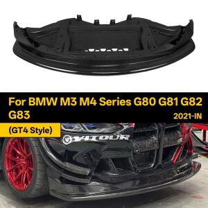 BMW 호환 M3 M4 시리즈 G80 G81 G82 G83 GT4  -IN용 리얼 드라이 카본 파이버 프론트 스플리터 범퍼 립 1개