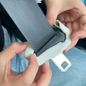 ( )안전벨트 실리콘 버클 클립 커버 화이트 안전밸트
