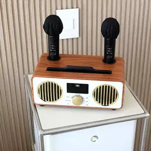 무선 블루투스 노래방 듀얼마이크+미러볼/가정용 노래방기기 노래방마이크 휴대용노래방