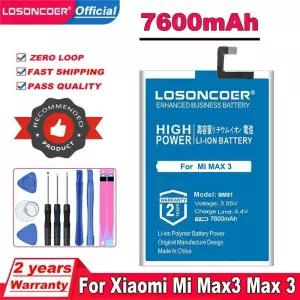 LOSONCOER 브랜드 100  새 7600mAh BM51 배터리 전화 Xiaomi Mi Max3 Max 3 재고 있음