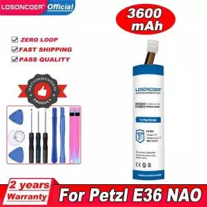 LOSONCOER 리튬 이온 배터리  Petzl E36 NAO 스포츠 헤드램프용 3600mAh