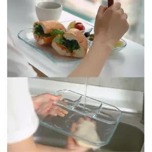 식기세척기 아이간식 강화유리식판 아기밥그릇 유치원