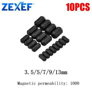 ZEXEF 10Pcs 3.557913mm 토로 이달 코어 페라이트 비드 클립 초크 EMI RFI 잡음 필터 USB비디오 케이블 전