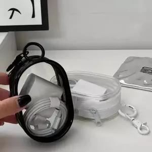 1+1 키링 고리 pvc 투명파우치 화장품 방수 립파우치 여행용 작은 동전지갑 립스틱 가방연결 가챠