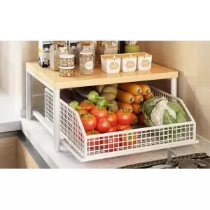 책상 주방 층층2단수납 슬라이딩 선반 싱크대정리함 조미료