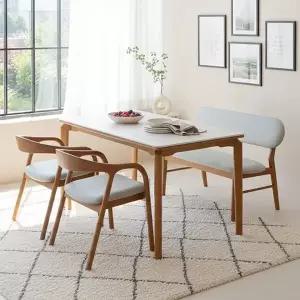 [텐스페이스]보루네오 포세린A 세라믹 1400식탁세트(의자2개+벤치1개) BTR6022R (착...