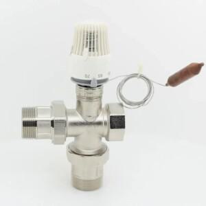 30-70 도 조절 바닥 난방 시스템 온도 라디에이터 밸브 M30 x 1.5 원격 컨트롤러 3 웨이 DN15 DN20