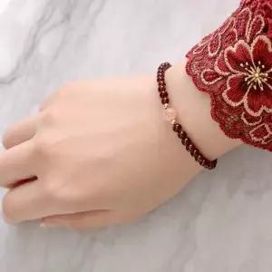 [실버문]F34 변치 않는 사랑의 가넷 스트로베리 크리스탈 팔찌_