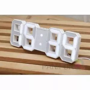 3D 디지털 알람시계 화이트 디자인벽시계 전기시계 거실벽시계 벽걸이LED시계 탁상시계