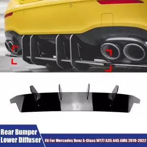 벤츠 호환 A-클래스 W177 A35 A45 AMG 2019-2022용 리어 범퍼 하단 디퓨저 립 스플리터 트림 자동차 튜닝