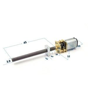 미니 N20 풀 메탈 기어박스 기어 1 5V 3V 300RPM 샤프트 1200RPM 리니어 스크류 감속 너트 롱 모터 슬라이더 6V