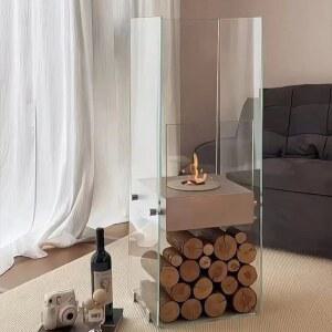 에탄올 불멍 난로 유리화로 바이오에탄올 곤로 실내 가정용 아파트 테라스 스토브