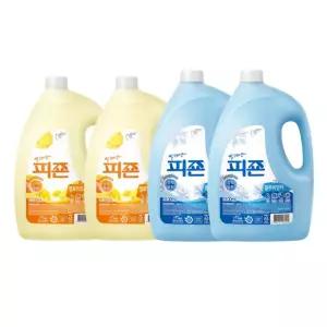 피죤 섬유유연제 용기 옐로우미모사 3.1L 2개 + 블루비앙카 3.1L 2개