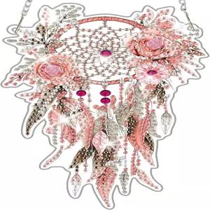 어른용 나이모어 DIY 걸이 다이아몬드 아트 키트 핑크 드림 캐처 페인팅 특수 모양의 라인스톤 아크릴 5D