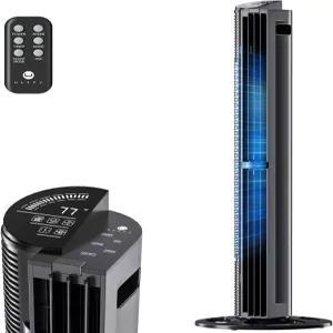 침실용 UULTY 타워 선풍기 30피트/초 속도 조용한 바닥 실내용 진동 6단 4모드 리모컨 15시간 타이머