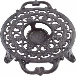 HEVSTIL 주철 찻주전자 히터 트리벳 - 우아한 디자인의 장식용 캔들 워머 스탠드 커피 차 우유용 러스틱