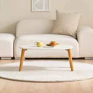 원룸 빌라 원목다리 소형 거실테이블 심플한 둥근 임원실