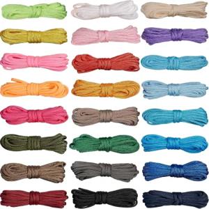 24피스 10피트 파라코드 코드 550 다기능 팔찌 로프 제작용 키트 열쇠고리 도그 칼라 직조 DIY 수동