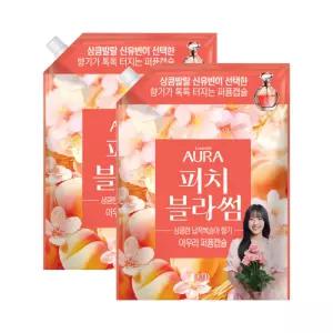 아우라 퍼퓸캡슐 섬유유연제 피치블라썸 1.7L 2개