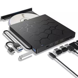 외장형 DVD드라이브 7in1 멀티허브 USB3.0 SD카드 리더기 노트북용 CD롬 인식기