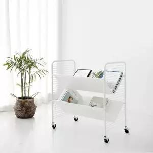 이동식 책장 2단 책상위용 북웨건 사무실용 미니 가구