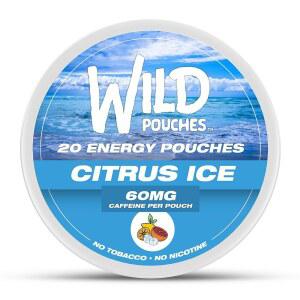 야생 60mg 카페인 파우치 니코틴 프리 시트러스 아이스 - 에너지 20개 파우치(싱글 및 5팩으로 제공)