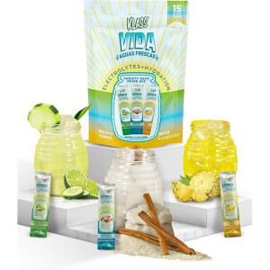KLASS VIDA 버라이어티 팩 전해질 음료 믹스 u2013 파인 , 호르차타, 오이 라임에이드 맛 | 코코넛 워터 & 미네랄이 함유된 무설탕 수분 파우더 패킷 15개의 인스턴트 스틱