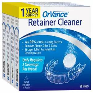 ORVANCE 리테이너 클리너 정제 (1년 공급) 일주일에 2회만 청소 필요 냄새 얼룩 제거 투명대용 플라크