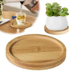 대나무 받침대 실내용 3인치 원형 식물 다육식물 선인장 미니 소형 소형 화분 트레이 배수