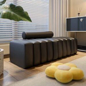 벤치형쇼파 등받이없는 쇼파 가죽 거실 신발장 화이트 모던 2단 원목 4인 싱글 좁은거실