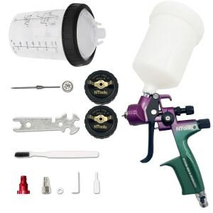 HVLP 스프레이 건 바니시 및 프라이머 페인트 1.4MM 에어 건1.8mm 노즐 키트 포함 400cc 혼합 컵 600CC 탱