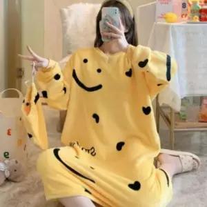 원피스잠옷 수면 극세사 잠옷 원피스