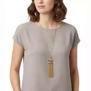 셀린느 TRIOMPHE FOLK FRINGE LONG NECKLACE IN BRASS WITH GOLD FINISH (460OM6BRA 35OR) (트리옹프 포크