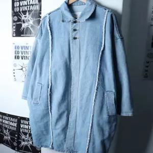(F)오베르 코트자켓 데님 청 롱 연예인다수착용12