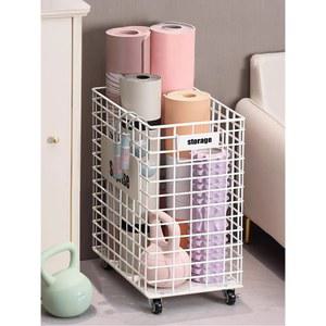 폼롤러 정리대 요가매트 이동식 바구니 거치대 수납함 화이트 운동용품 보관 보관대 수납