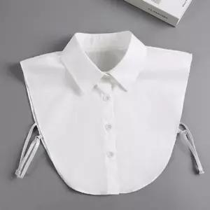 [골드스마일]레이어드 넥 케이프 베이직 이너 셔츠 페이크 카라 단추 코튼