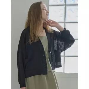 매장정품[브랜드명]AVANT-G Linen Overfit Basic Knit Cardigan -Blacksu22-cd004103348
