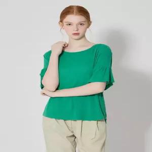 [오조크][오조크(OZOC)] 린넨 혼방 프릴소매 티셔츠 (택가격 49000원)