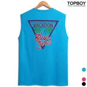 [하프클럽/탑보이]버케이션 프린팅 오버핏 민소매나시 (SI005)