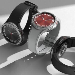 삼성 호환 갤럭시 호환 시계 6 클래식 47mm 커버 케이스 + 베젤 링  유리 화면 보호기 5 프로 악세사리